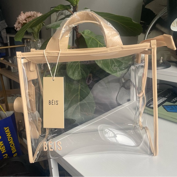 BÉIS Stadium Clear Tote in Beige NWT - Picture 3 of 6